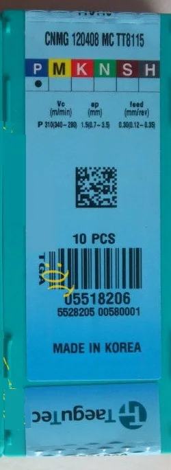Карбид taegutec вставки CNMG120408MC TT8115 Оптовая CNMG 120408 MC для стали P05-P20 | Инструменты