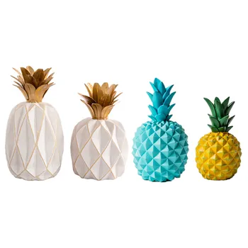 

11 Colors Ceramic Resin Pineapple Figurines Enamel Pineapple Ornament Creative Fruit Crafts Home Docoration Accessories