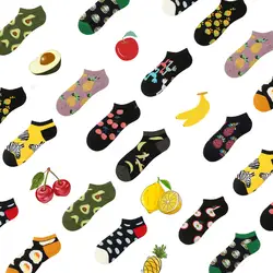 2019 Новый Весна-осень art свежие фрукты носки-башмачки Приятный хлопок, носки для женщин милые забавные носки Harajuku дропшиппинг