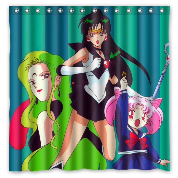 Bathroom Products Polyester Fabric Sailor Moon Printed