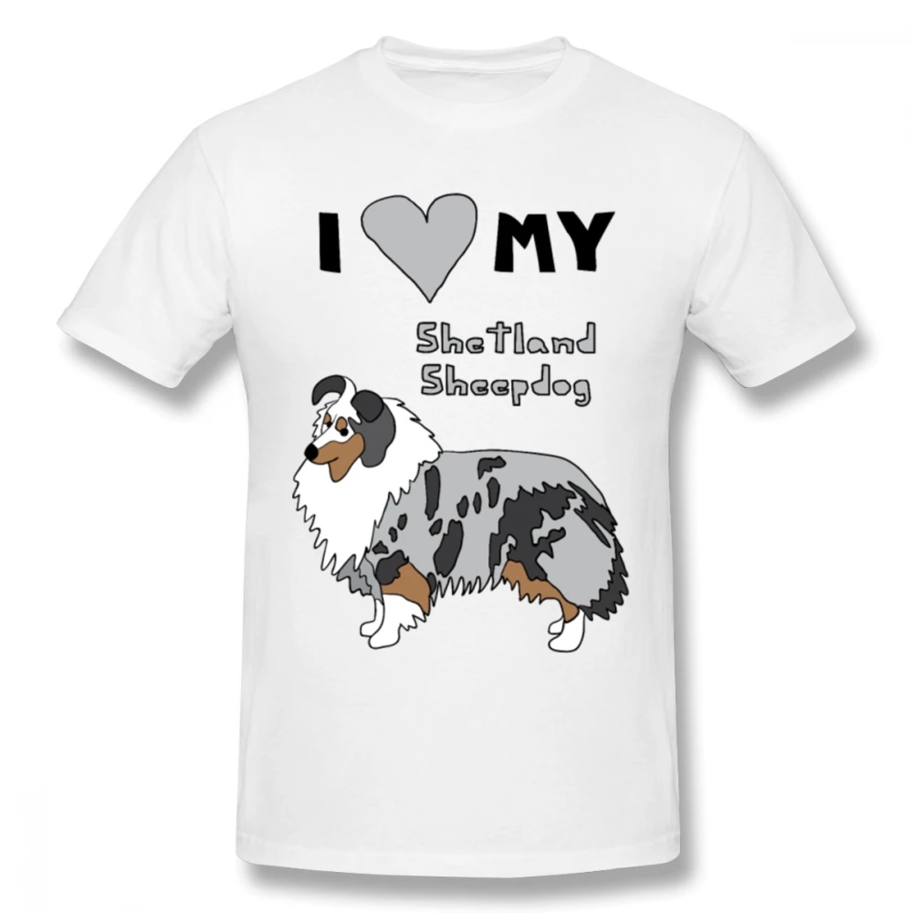 Мужская футболка с надписью I Love My Shetland Sheepdog большие размеры 5XL 6XL | одежда