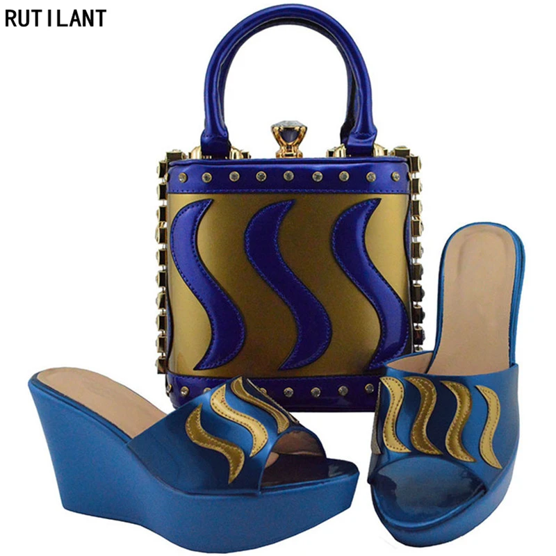 Nieuwe Collectie Italiaanse Schoenen Met Bijpassende Tassen Set Nieuwste Super Hoge (8cm-up) wiggen Slip-On Vrouwen Pompen Tas En Schoenen Italië Nieuwe Collectie Italiaanse Schoenen Met Bijpassende Tassen Set Nieuwste Super Hoge (8cm-up) wiggen Slip-On Vrouwen Pompen Tas En Schoenen Italië