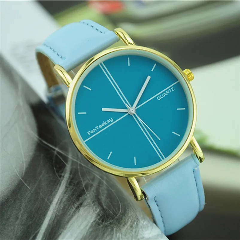Fashion women watches bracelet watch ladies Simple Scale Simulation Leather band Thin Men And Women Quartz watch clock 3M30#N (9)