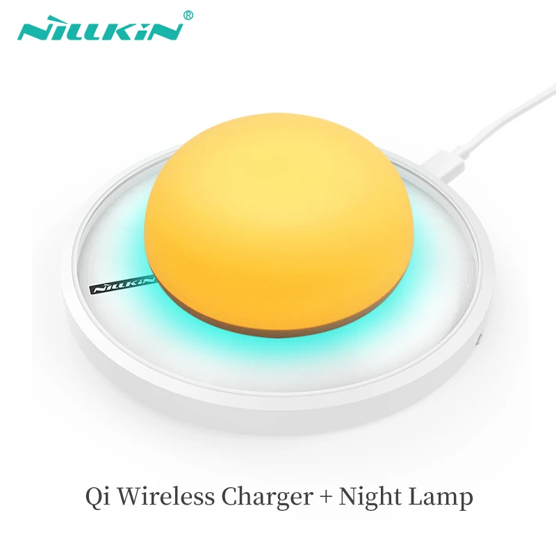 

Nillkin Qi Wireless Charger USB Charging Pad and Mini Bedroom lamp LED For iPhone X/XS/XS Max/8/7/7plus For Samsung S9/S9plus/S8