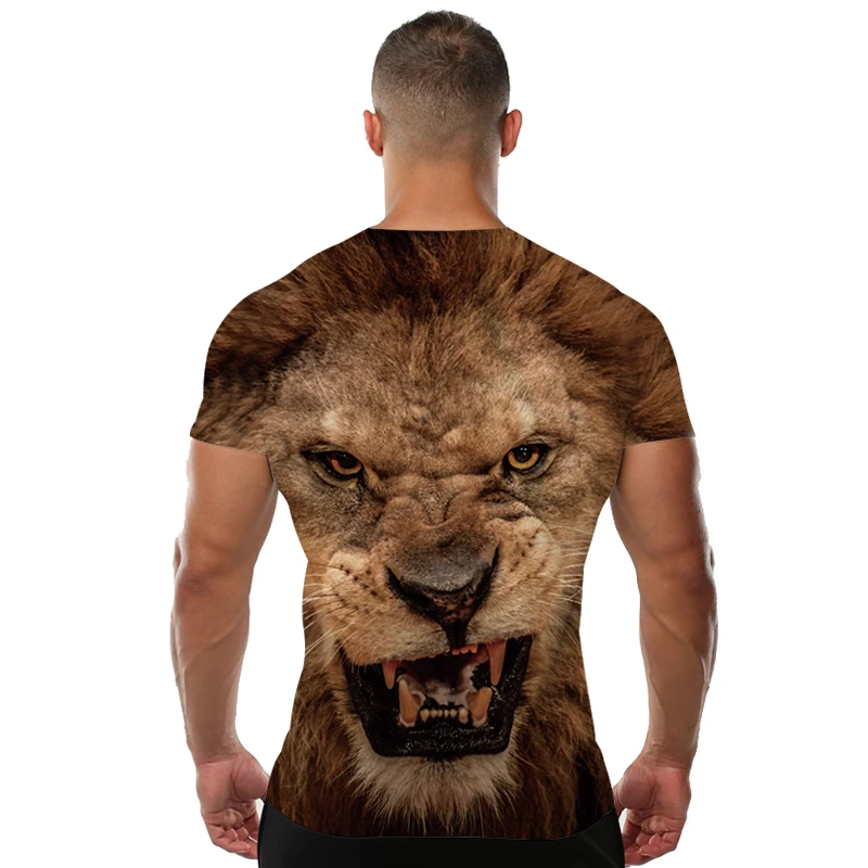 KYKU marca 3d Camiseta Animal León Camiseta 3d Camiseta hombres camisetas divertidas hombres ropa Casual Fitness TeeTop Tigre Camiseta