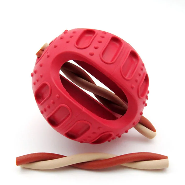 Pet Dog Feeding Toys High Quality Rubber Puppy Food Ball for Bite Teddy