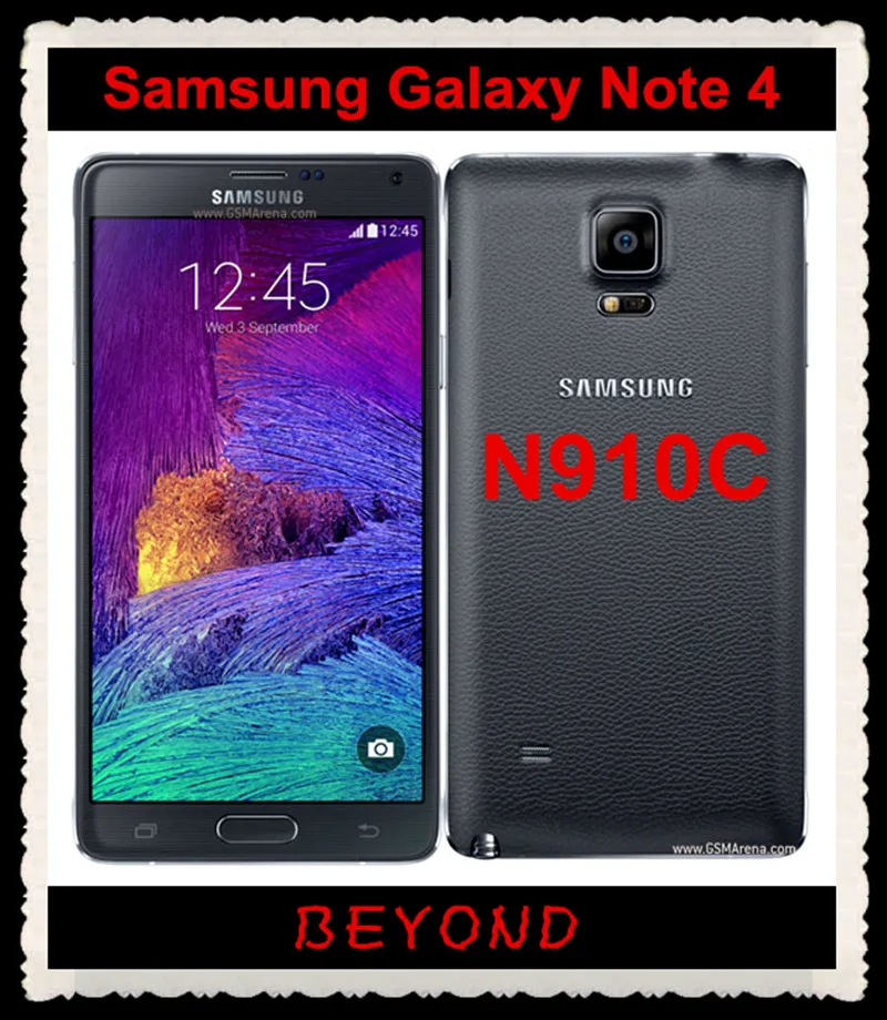 Samsung Galaxy Note 4 N910C разблокированный мобильный телефон GSM 4G LTE Android, четыре ядра, 5,7 дюймов, 16 МП ram, 3 ГБ rom, 32 ГБ Exynos