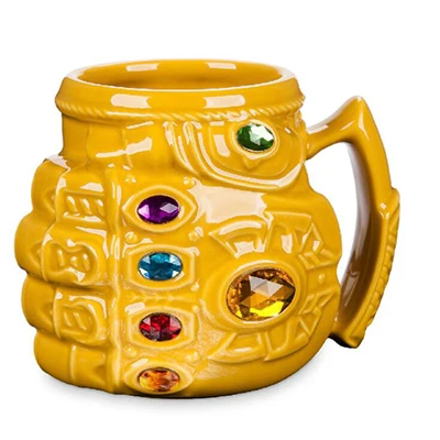 Новая креативная чашка мультфильм Герой Мстители аниме 3D стерео керамическая кофейная молочная чашка большая емкость чашка кружка для дома и офиса - Цвет: tyrant glove