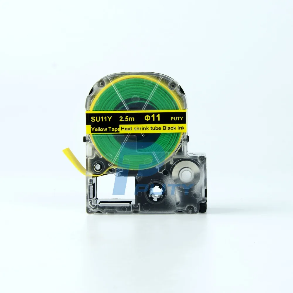 

3PK/лот совместимая Kingjim терм усадочная трубчатая лента черный на желтом цвете SU11Y 18 мм * 2,5 м для TepraPro и Labelworks принтер