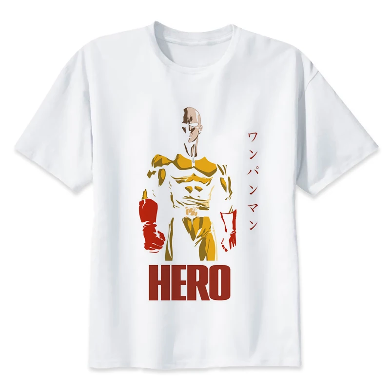 Футболка one punch man saitama, мужская летняя футболка с забавным принтом японского аниме, модные футболки с коротким рукавом белого цвета для мальчиков - Цвет: 927