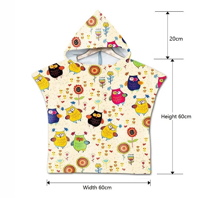 Детские пляжные полотенца с рисунком животных; Банное полотенце с капюшоном для маленьких детей; Халат с капюшоном для мальчиков и девочек; пончо для плавания; пляжная одежда