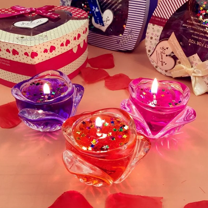 Creative Scented Candles Craft Gifts Party Wedding Home gel Wax Fragrant Candle Decorative tea candle gift box package