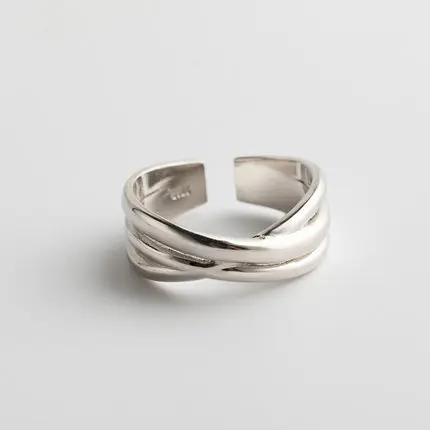 Преувеличенные личности 925 стерлингового серебра неправильные геометрические кольца для женщин Свадебные подарки Открытые Кольца для крупных пальцев девушки ювелирные изделия