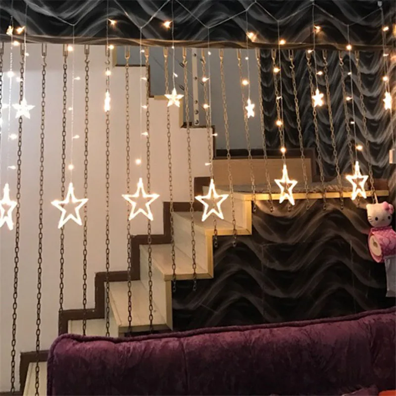Luces de Navidad al aire libre CHASANWAN 220 V 12 estrella lámpara Luces Led decoración Luces Led Decoracion Navidad Lichterkette Luces de Navidad al aire libre CHASANWAN 220 V 12 estrella lámpara Luces Led decoración Luces Led Decoracion Navidad Lichterkette