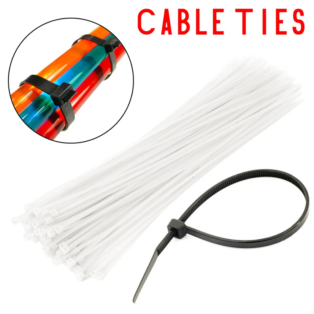 Self locking Nylon Cable Ties 100pcs Plastic Zip Tie 18 lbs Wire