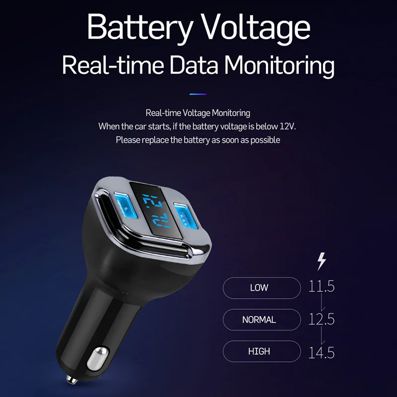 Portable Mini GPS Tracker Mobile APP Track GPS Locator Dual USB Smart Car Charger Real Time Tracking Device Detector Voltmeter (11)