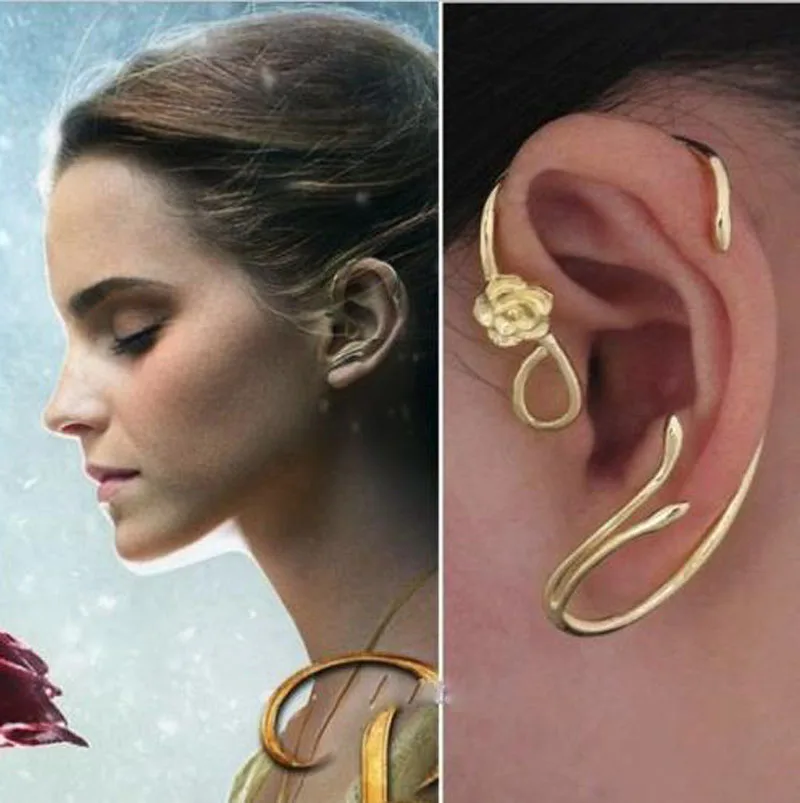 

New 2pcs Beauty and the Beast Belle Earring Ear Cuff Wrap Climber Boho Bohemian Gol