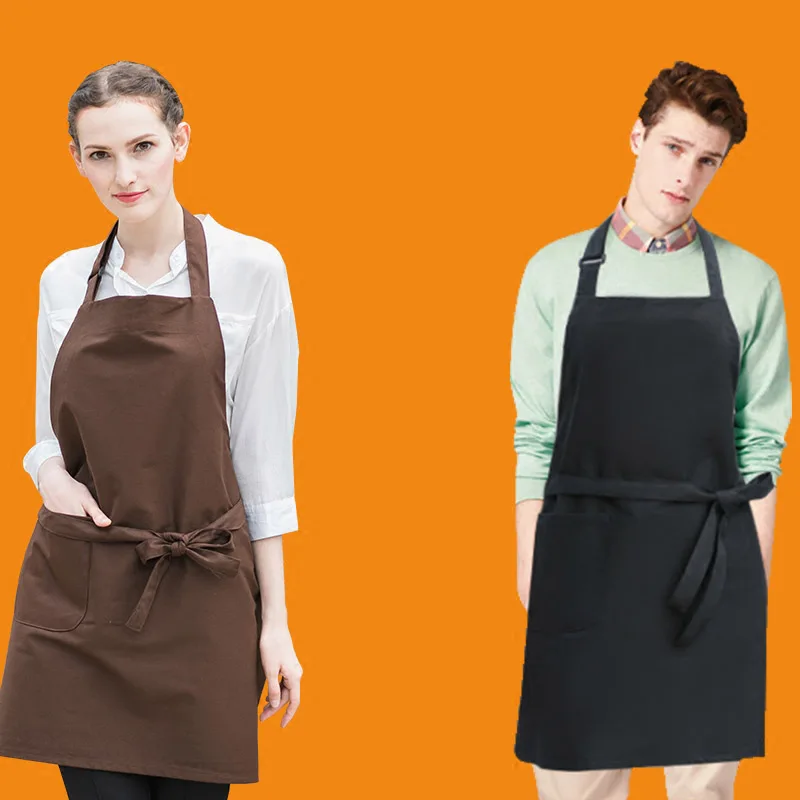 Pure color apron summer adjustable supermarket restaurant clerk