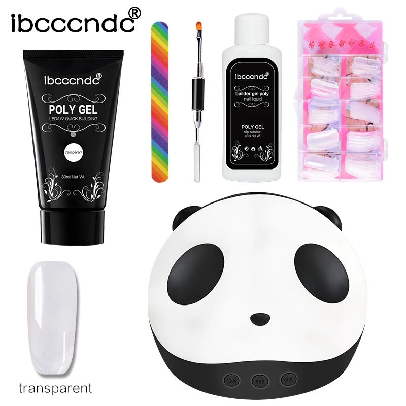 

ibcccndc Poly Gel Set 36W UV LED Lamp Sensor Nail Builder Gel Varnish Polish Polygel Nail Extension Gel Solution Nail Dryer Kit