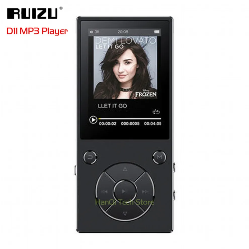 MP3 плеер RUIZU D11 с Bluetooth, музыкальный плеер 8 ГБ, металлический музыкальный плеер со встроенным динамиком, fm-радио, поддержка TF карты - Цвет: Black