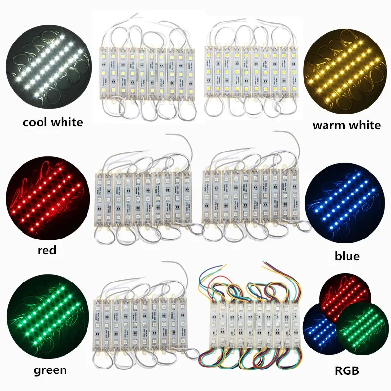 10 шт./лот 30 светодиодный DC12V 5050 SMD светодиодный модуль полосы строка светильник Multi-Цвета открытый Водонепроницаемый светильник полосы IP68
