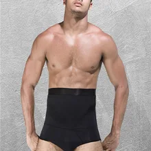 Мужской двухслойный пояс с высокой талией, анти-завивка живота, эластичное белье для похудения, белье для коррекции фигуры, трусы, нижнее белье