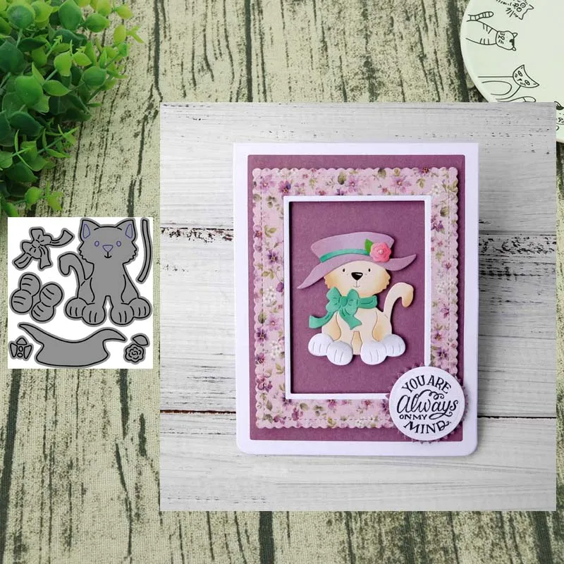

AddyCraft MISS kitty cat Metal Cutting Dies Stencils Scrapbooking Album Paper Decorative Craft Embossing
