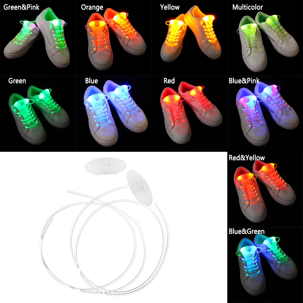 Cosplay&ware 1 Pair 80cm Light Up Rave Neon Party Led Shoelaces Flashing Colored Shoestrings Luminous Laces Worldwide -Cosplayware Store