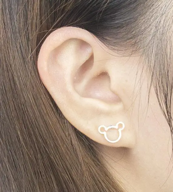 Chandler Hot 316L Stainless Steel Mickey Earrings For Children Kids Mouse Jewelry Cute Lovely Animal Black Rose Color Bronics