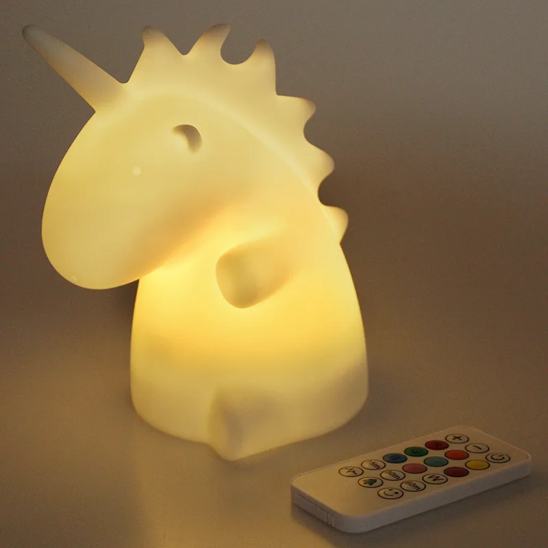 

2019 Kawaii Unicorn Night Light Creative LED Touch Charging Color Cartoon Eyeshield Lamp Children Intelligence Development Gift