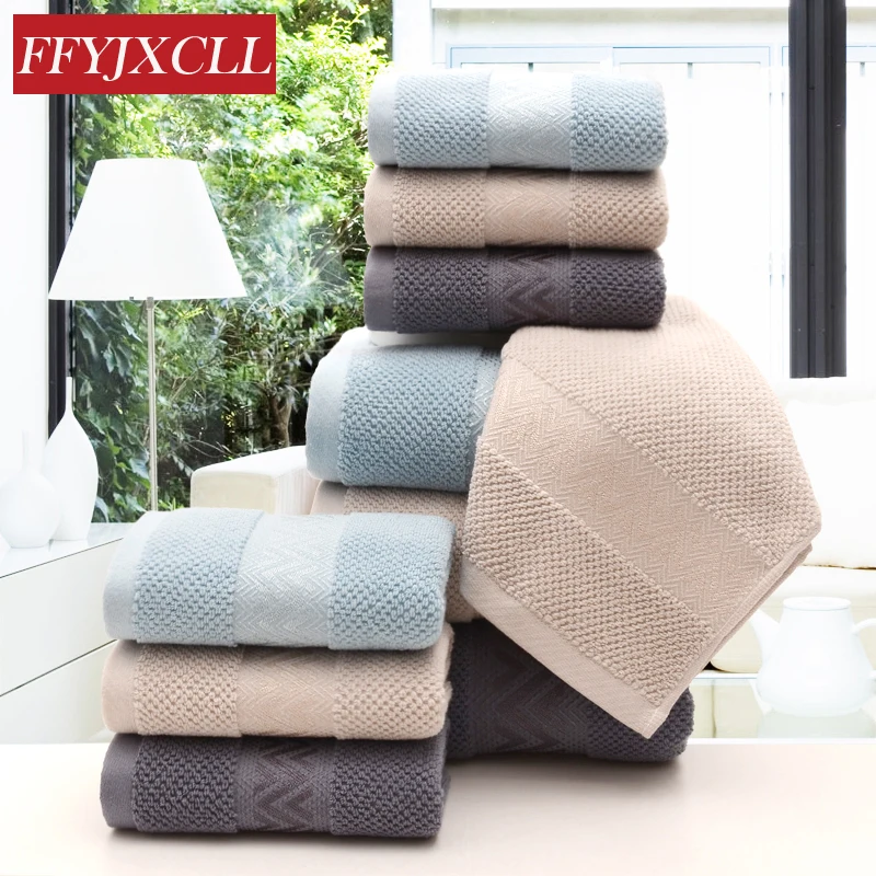 

100% Cotton 3 Piece Towel Set Absorbent Soft 1 Piece 70*140cm Adults Bathroom Towel Beach 2 Piece 35*75cm Face Towel Washcloth