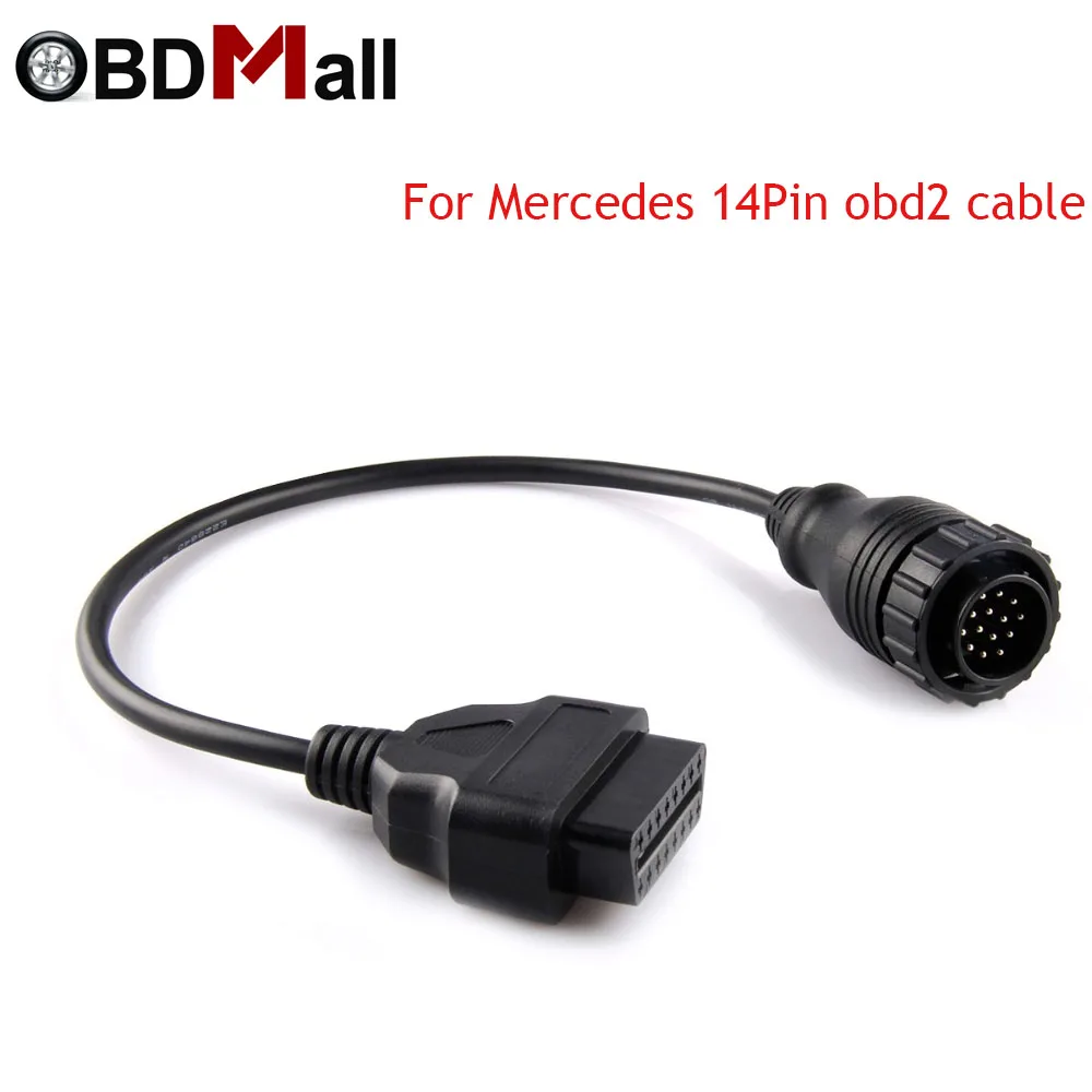 5 шт./лот Высокое качество для Mercedes 14pin к 16pin для BENZ 14 pin к obdii obd2 obd II 16-контактный адаптер для BENZ 14 контактный кабели