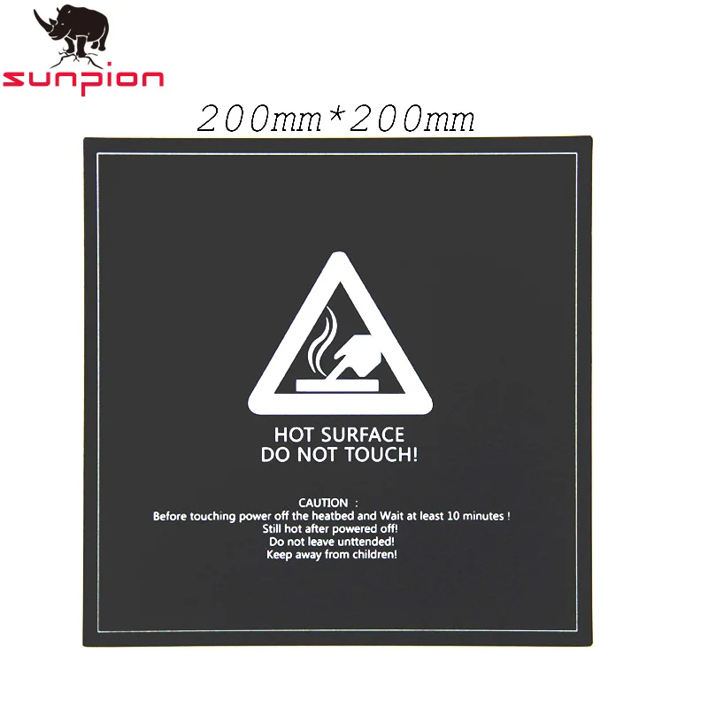 Детали для 3D-принтера SUNPION 200*200 мм матовая Подогреваемая наклейка на кровать