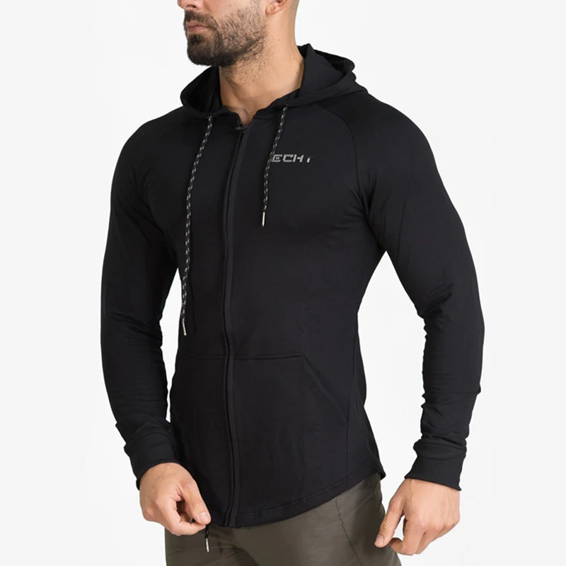 men gyms Fitnes Hoodies Casual Jacket-6