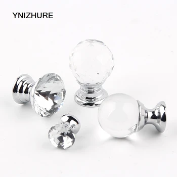 

10PCS 17mm/20mm Transparent Crystal Glass MINI Small Handle Furniture Jewelry Box Knob Drawer Cabinets Furniture Kitchen