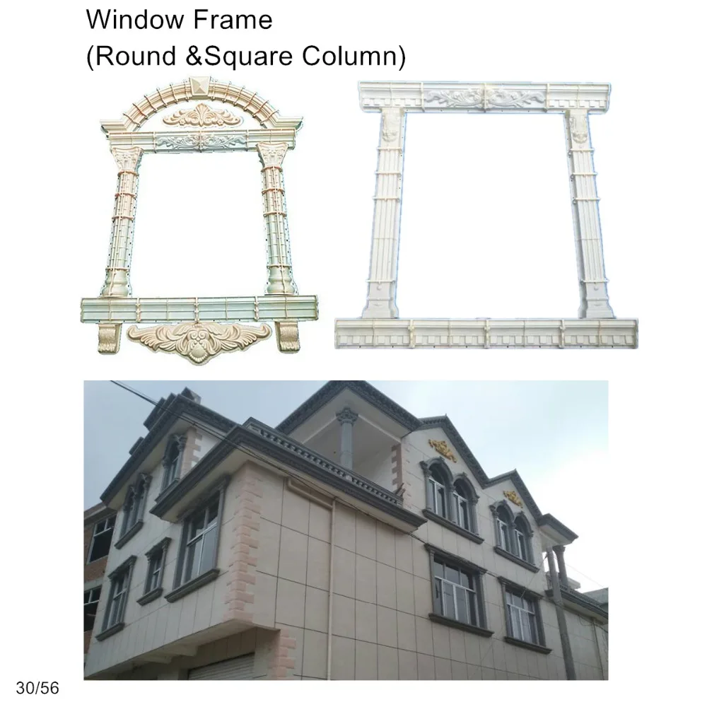 16 см/6.3in ABS мульти шаблон литой на месте круглая колонна оконная рама плесень-хороший резьба волна, точки, равнина и проверки тиснение