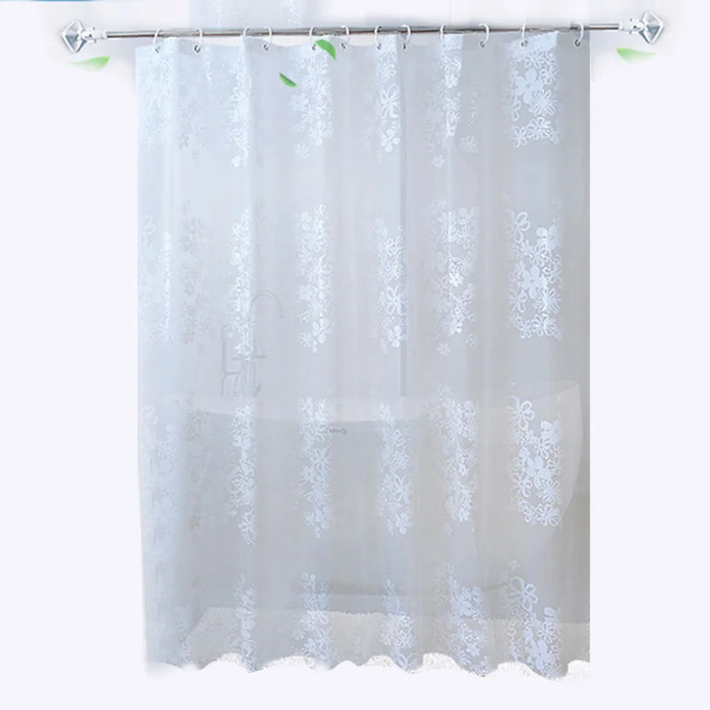 

Ship from RU Waterproof Shower Curtain Transparent Bath Curtains With 12Pcs Hooks for Home Bathroom Decor LBShipping