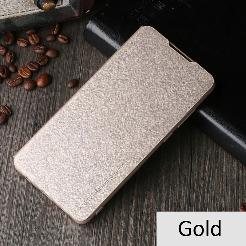 Кожаный чехол-книжка X-Level для Samsung Galaxy A30 A50 A70 A40 A20 A10, Ультратонкий чехол для M30 M20 M10 - Цвет: Gold