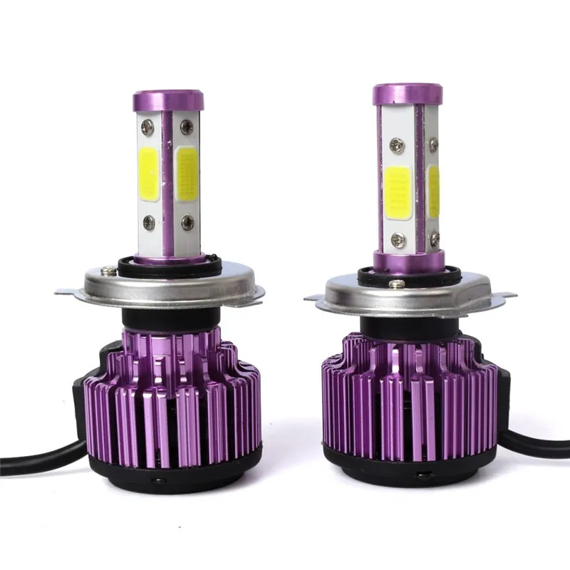 

kongyide Car Light H4 200W 20000LM 6000K High/Low Beam Fog Light 4 Side COB Chip LED Headlight Lamps Cool White f21