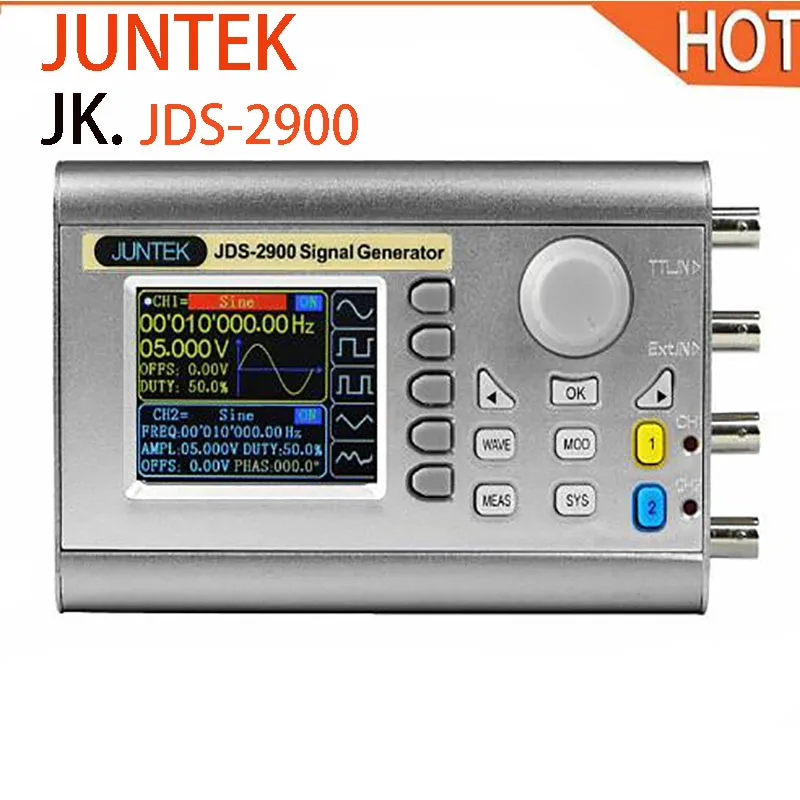 

JUNTEK JDS2900 50MHz DDS Function Signal Generator Counter JDS-2900 Digital Control Dual Channel