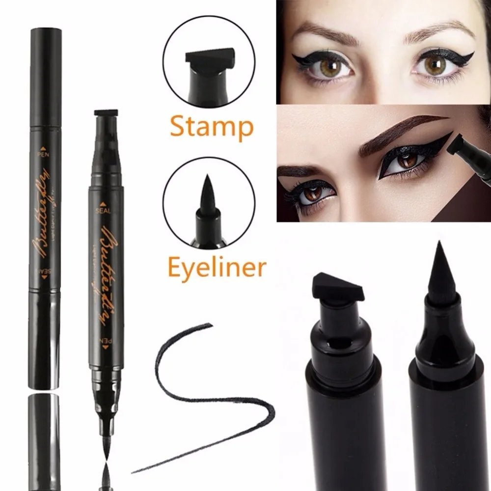Liquid Eyeliner Pencil Winged Eyeliner Stamp Tool Quick Dry Waterproof