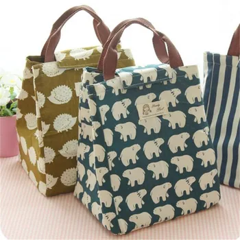 

2018 Waterproof Lunch Bag for Women Cooler Lunch Box Bag Tote canvas lunch bag Insulation Package Portable Thermal Lunch Bag