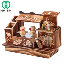 WHISM Wooden font b Music b font font b Box b font Retro Dancing Bird Ornament