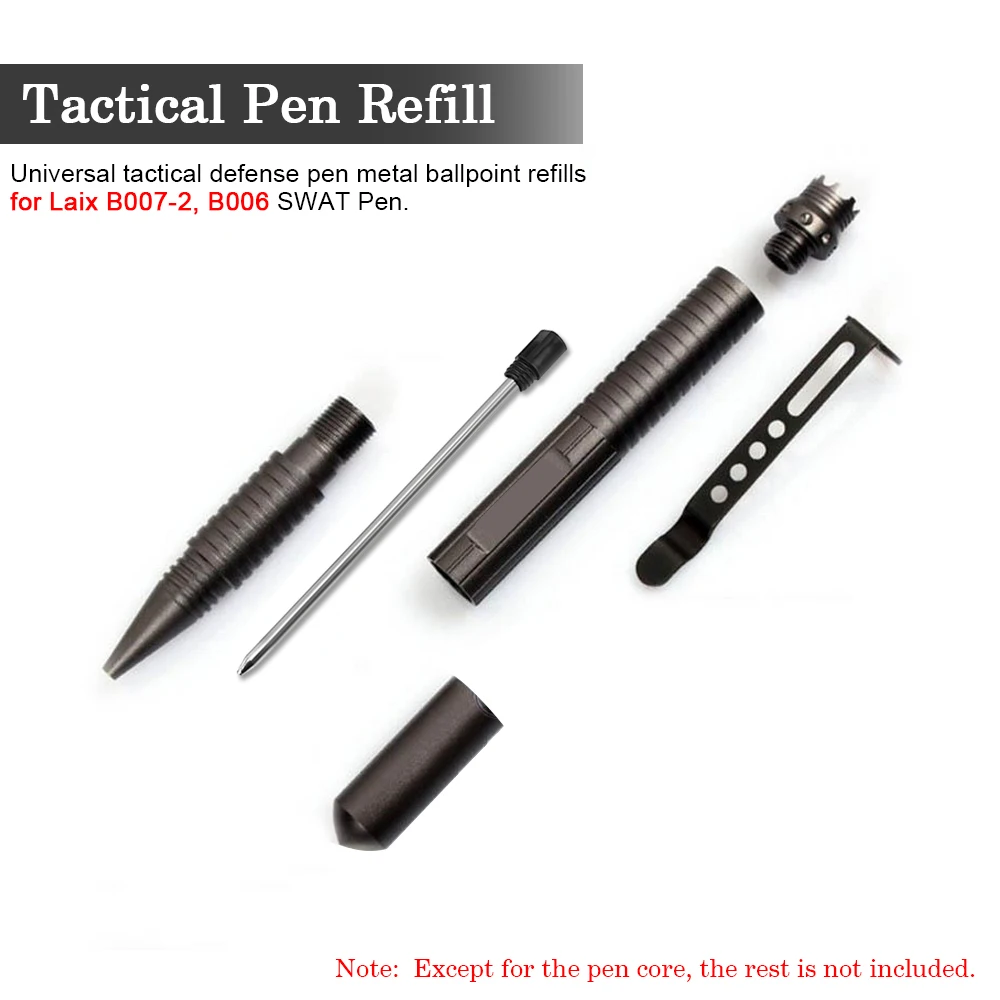 

10PCS Tactical Pen Refills for Laix B007-2 B006 Refill Black Ink Black Roller Ball Pen Defense Tactical Pen Ink Cartridges