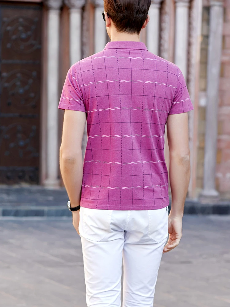 Hollirtiger с геометрическими узорами; рубашка поло HOMBRE быстросохнущая модные рубашки поло Для мужчин печати летние Для мужчин s рубашка поло бренды голубого и розового цвета
