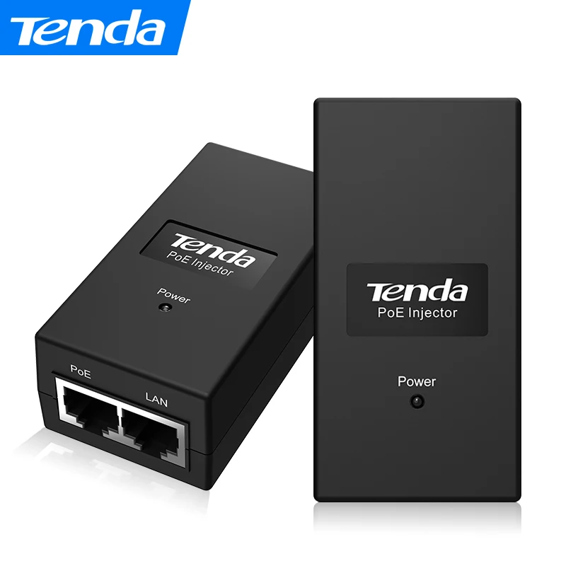 Tenda PoE15F PoE Мощность Инжектор адаптер 10/100 Мбит/с 802.3af 15 Вт RJ45 Ethernet сетевой