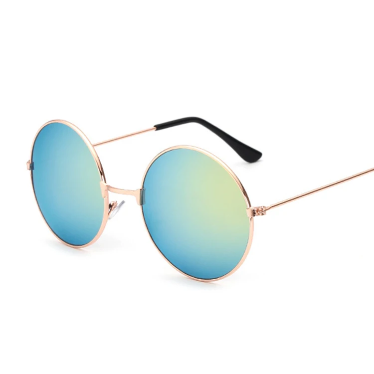 Ретро Круглые Солнцезащитные очки для мужчин и женщин, фирменный дизайн, UV400, Ретро стиль, металлическая оправа, солнцезащитные очки, мужские, женские, модные, Lunette De Soleil - Цвет линз: GoldGold
