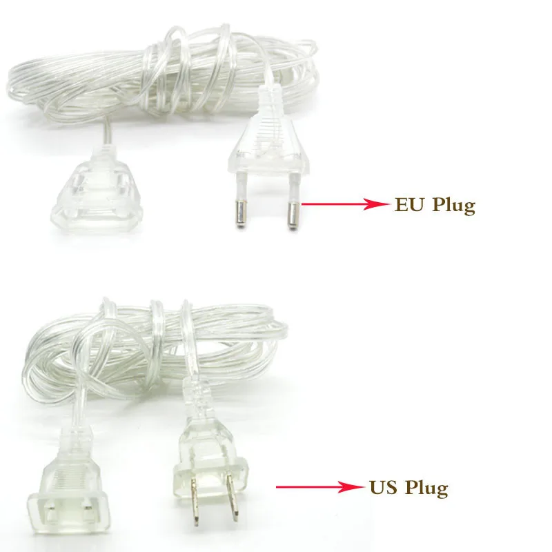 2 м удлинитель питания удлинитель провода для Светодиодный светильник-гирлянда Рождественский декоративный Сказочный светильник s стандарт ЕС/стандарт США