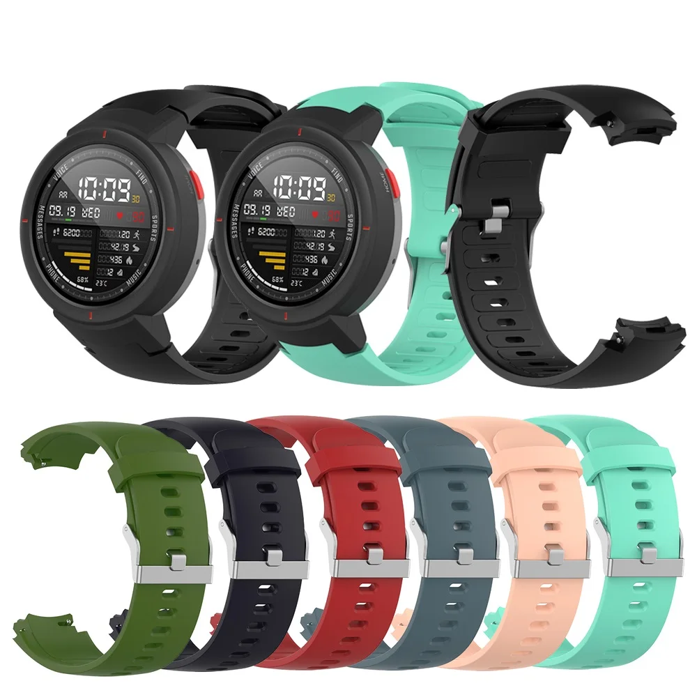 

1Pcs Silicone Strap For Huami Amazfit Verge Watch Strap Soft Silicone Watch Band Replacement Bands Bracelet Straps Sport Band