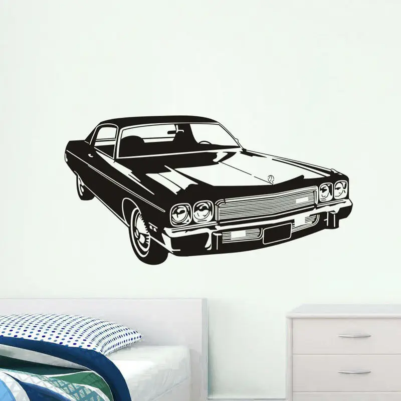 Power Car Art Mural Wallpaper Removable Car Wall Stickers Boys Room
